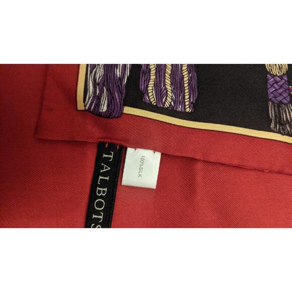 Talbots Tassel Design Driving Scarf 100 Percent Silk - Picture 4 of 6